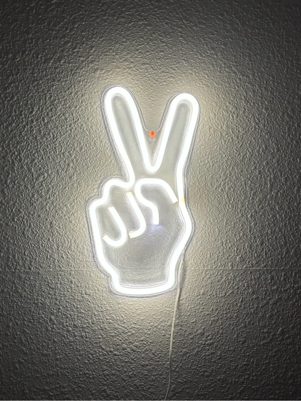 Rainbow Cloud/PEACE White LED Wall Light| MultI CLR Neon Accent.